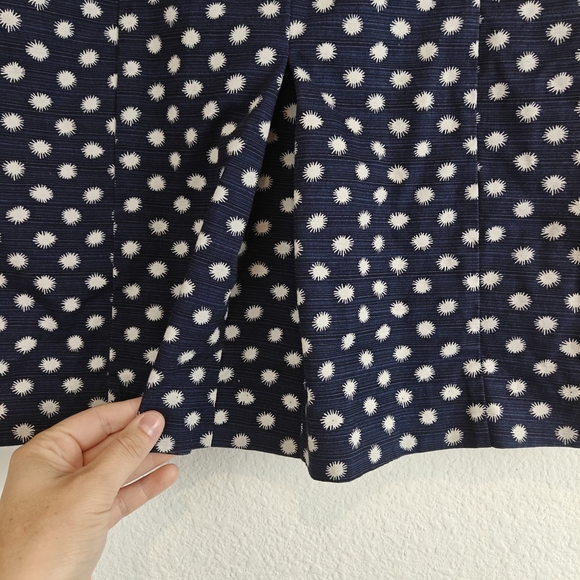 Boden A-Line Skirt Starburst Star Print Navy Blue/White Front Box Pleat Size 6R - Picture 7 of 14